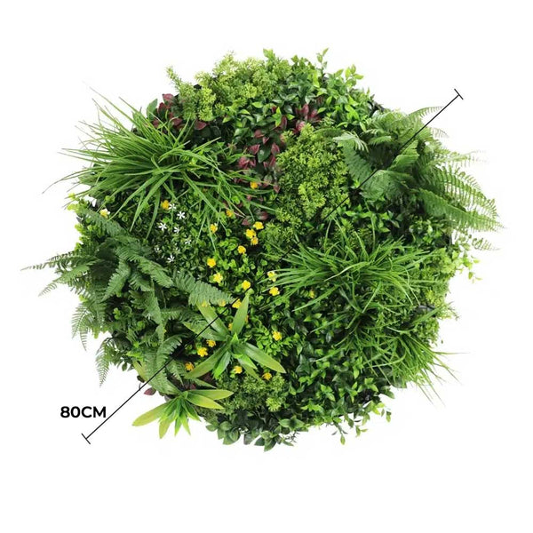Slimline Artificial Green Wall Disc Art 80cm Country Fern UV Resistant (Black) — gallery image 3