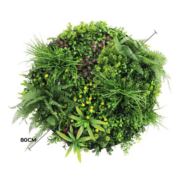 Slimline Artificial Green Wall Disc Art 80cm Country Fern UV Resistant (White) — gallery image 3