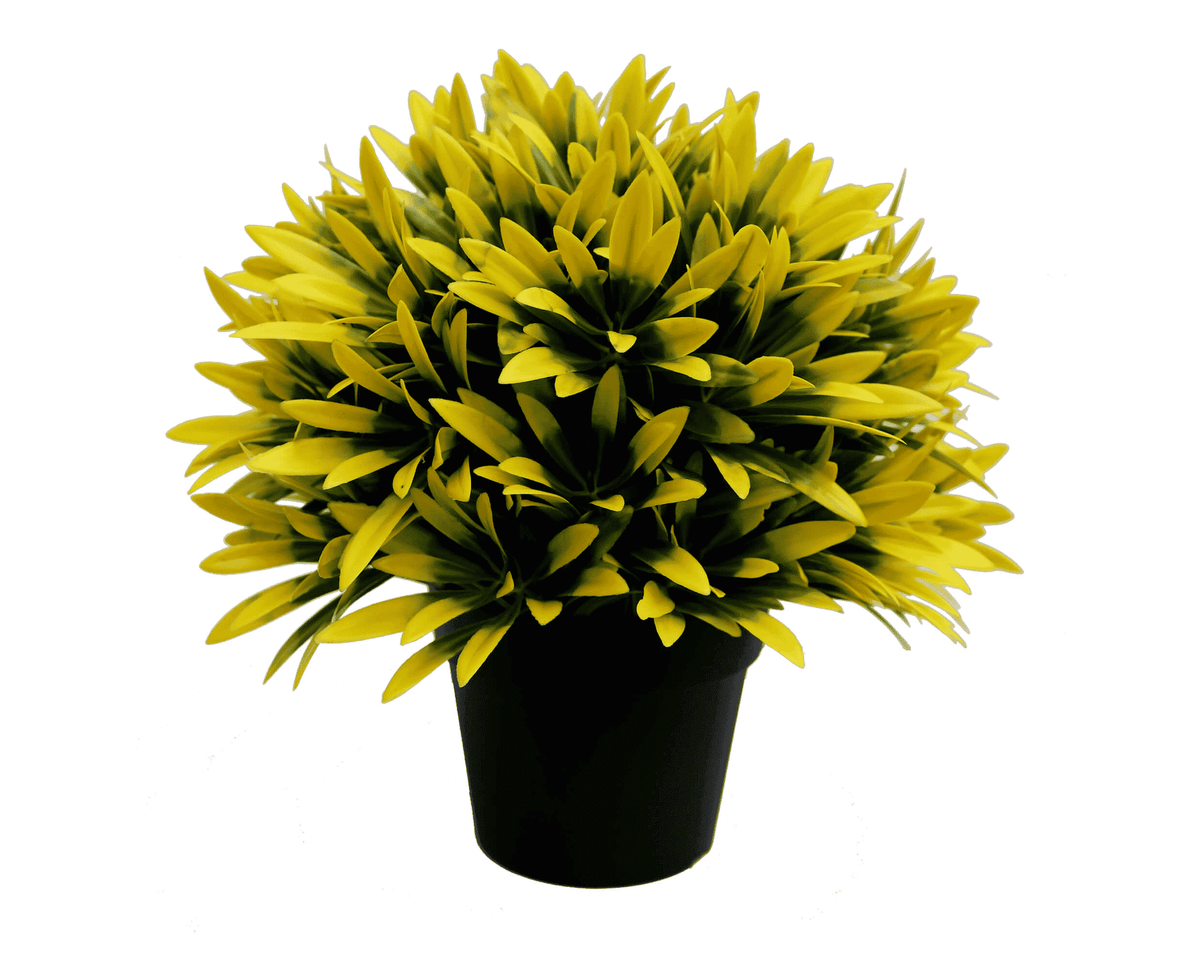 Small Potted Artificial Decorative Yellow Lily Plant UV Resistant 20cm — gallery image