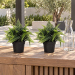 Small Potted Artificial Persa Boston Fern Plant UV Resistant 20cm - Designer Vertical Gardens Artificial Plants in Pots Artificial Shrubs and Small plants