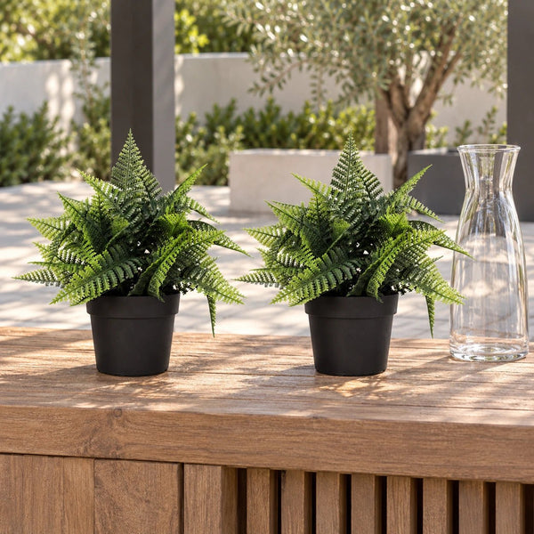 Small Potted Artificial Persa Boston Fern Plant UV Resistant 20cm — gallery image 5