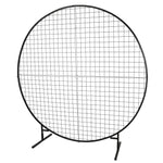 Round grid screen with stand on a white background