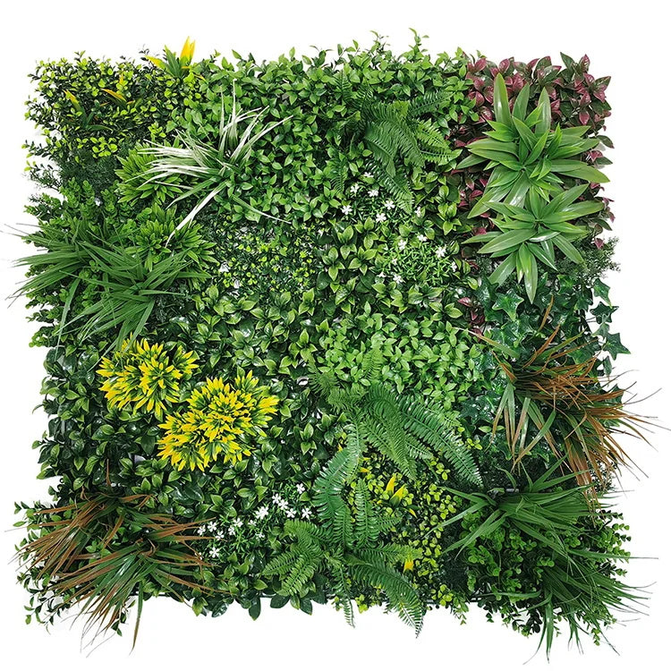 Sunlit Canopy artificial green wall panel 1m x 1m, front