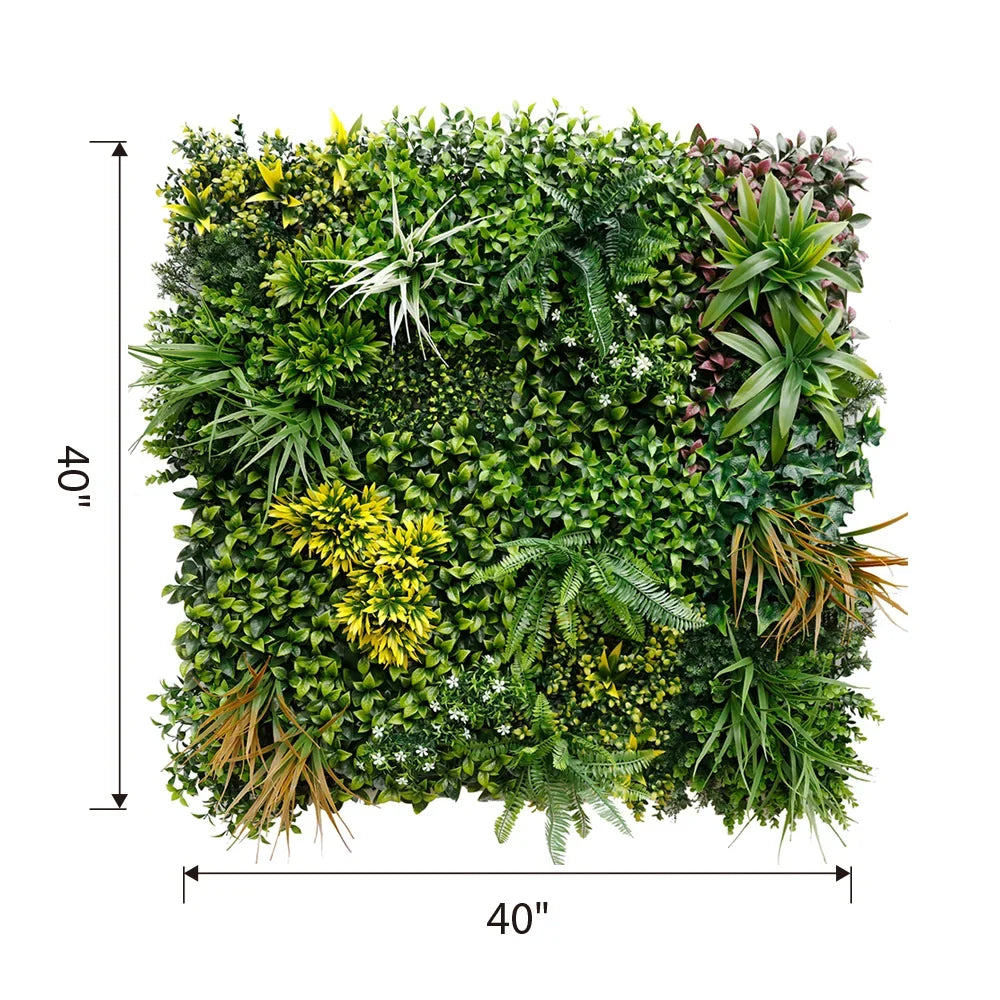 Sunlit Canopy artificial green wall panel 1m x 1m, dimensions