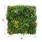 Sunlit Canopy artificial green wall panel 1m x 1m, dimensions