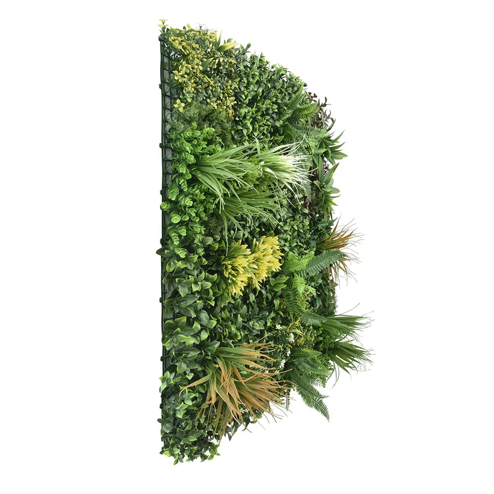 Sunlit Canopy artificial green wall panel 1m x 1m, side
