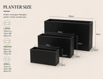 Tal Luxury Rectangular Trough Planter Set of 3 | Matt Black & White | Premium Pot Range - Designer Vertical Gardens