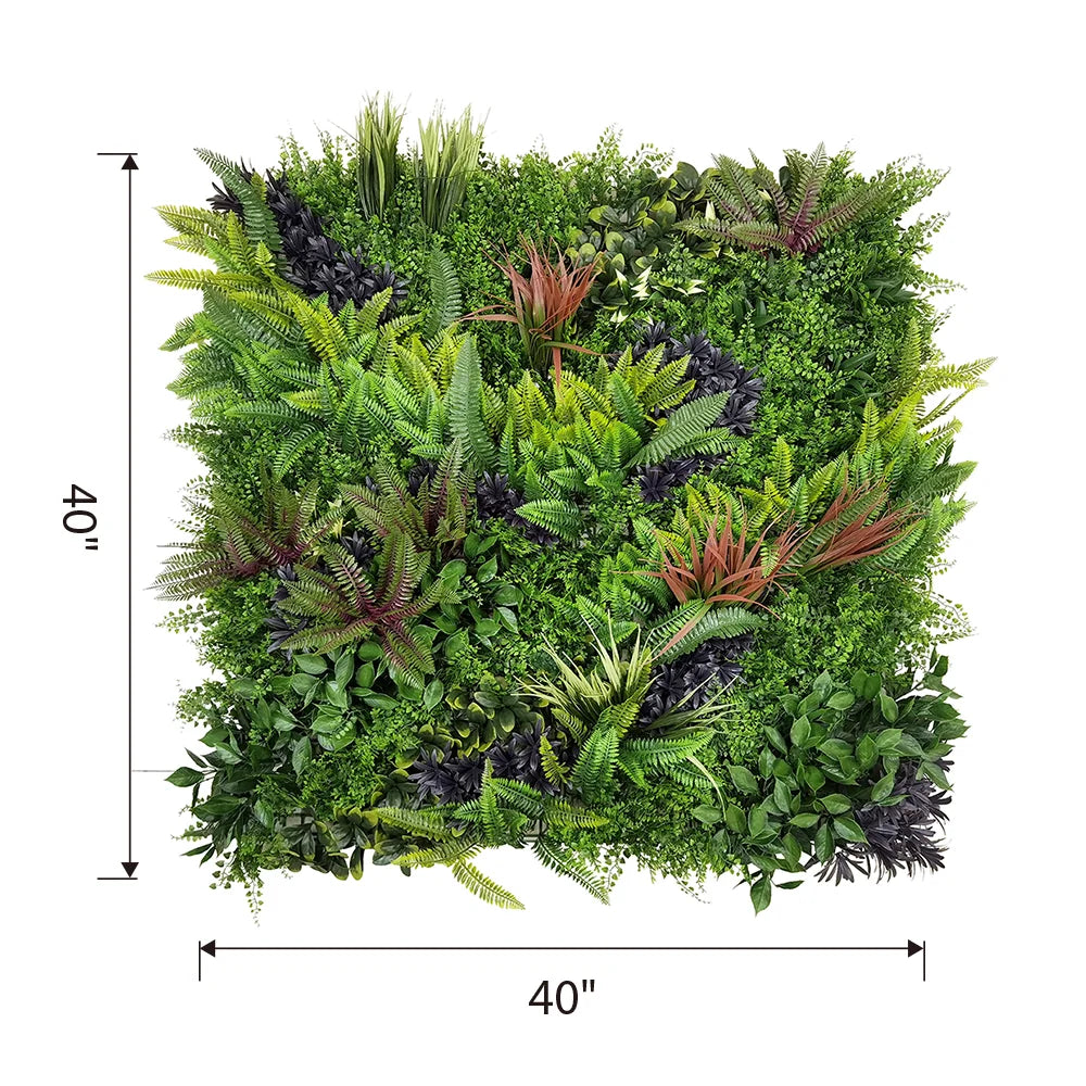 Tropical Hideaway artificial green wall panel 1m x 1m, dimensions