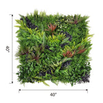 Tropical Hideaway artificial green wall panel 1m x 1m, dimensions