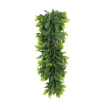 Artificial green leaf garland on a white background