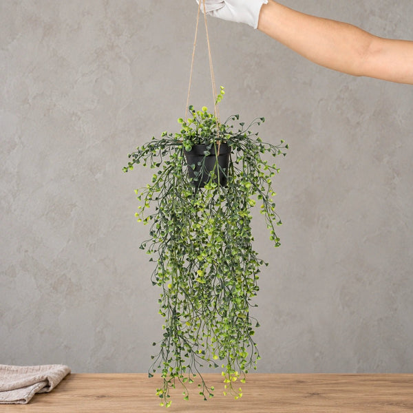 UV Resistant Artificial Hanging Pearls - 56cm Potted String of Pearls — gallery image 6