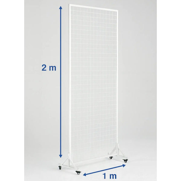 White Flower Wall Stand 2m x 1m - Portable Event Screen with Wheels