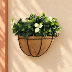 Wall-Mounted Flowering Jasmine Basket – UV Resistant (20cm x 35cm) - Designer Vertical Gardens Artificial Plants Artificial Trees