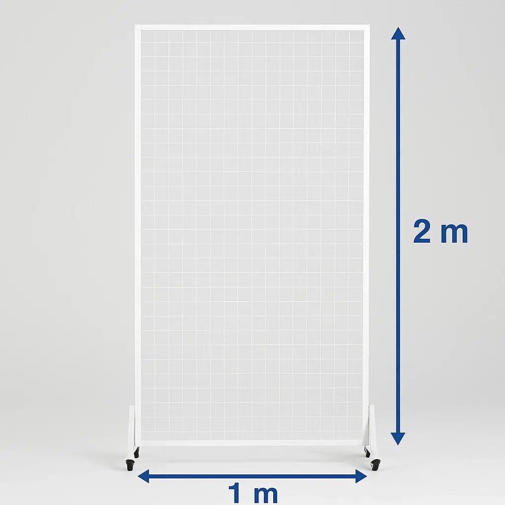 White Flower Wall Stand 2m x 1m - Portable Event Screen with Wheels - Designer Vertical Gardens artificial vertical green wall