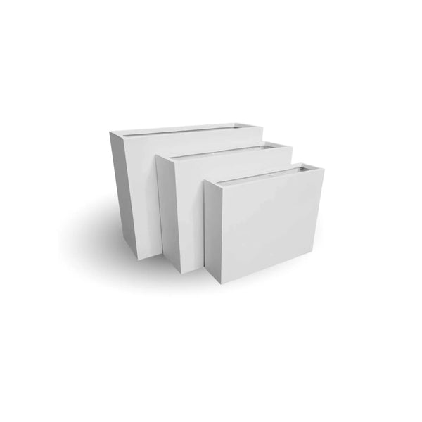 Tal  Luxury Rectangular Trough Planter Set of 3 | Matt Black & White | Premium Pot Range — gallery image 10