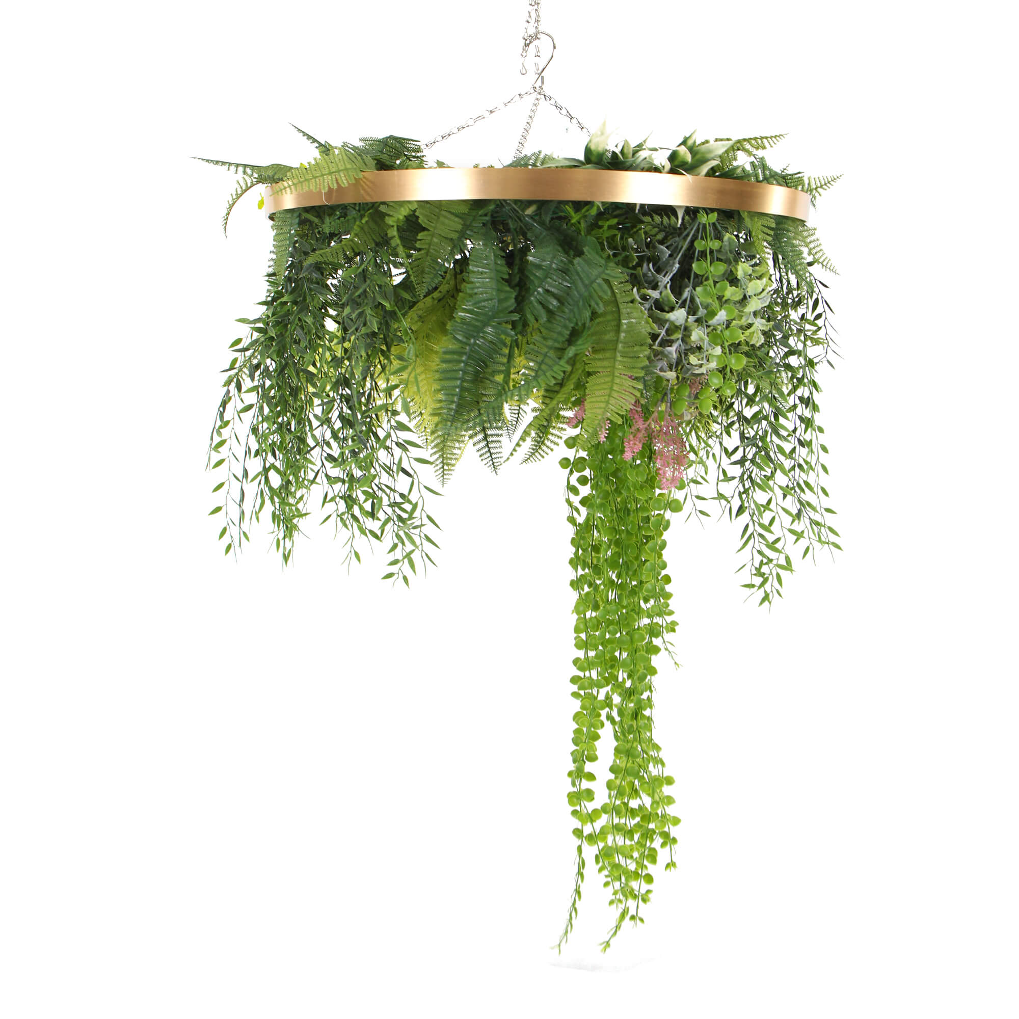 Imitation Gold Artificial Hanging Green Wall Disc 60cm (Limited Range)