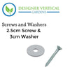 2.5cm Screw and 3cm Washer Kit (Timber and Plaster) (25 or 100 Pack) - Designer Vertical Gardens artificial green wall sydney artificial vertical garden melbourne