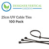 5 x 25cm UV Cable ties (wire, mesh or surfaces with holes) - 100 Pack (500 Total)