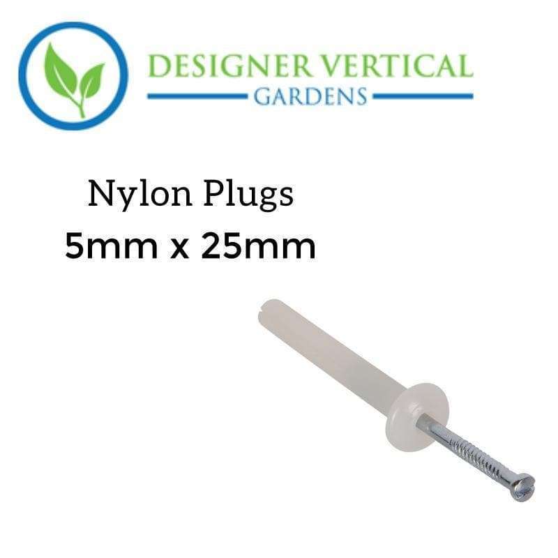 5mm x 25mm Nylon Plug (Masonry Surfaces) - Designer Vertical Gardens artificial garden wall plants artificial green wall australia