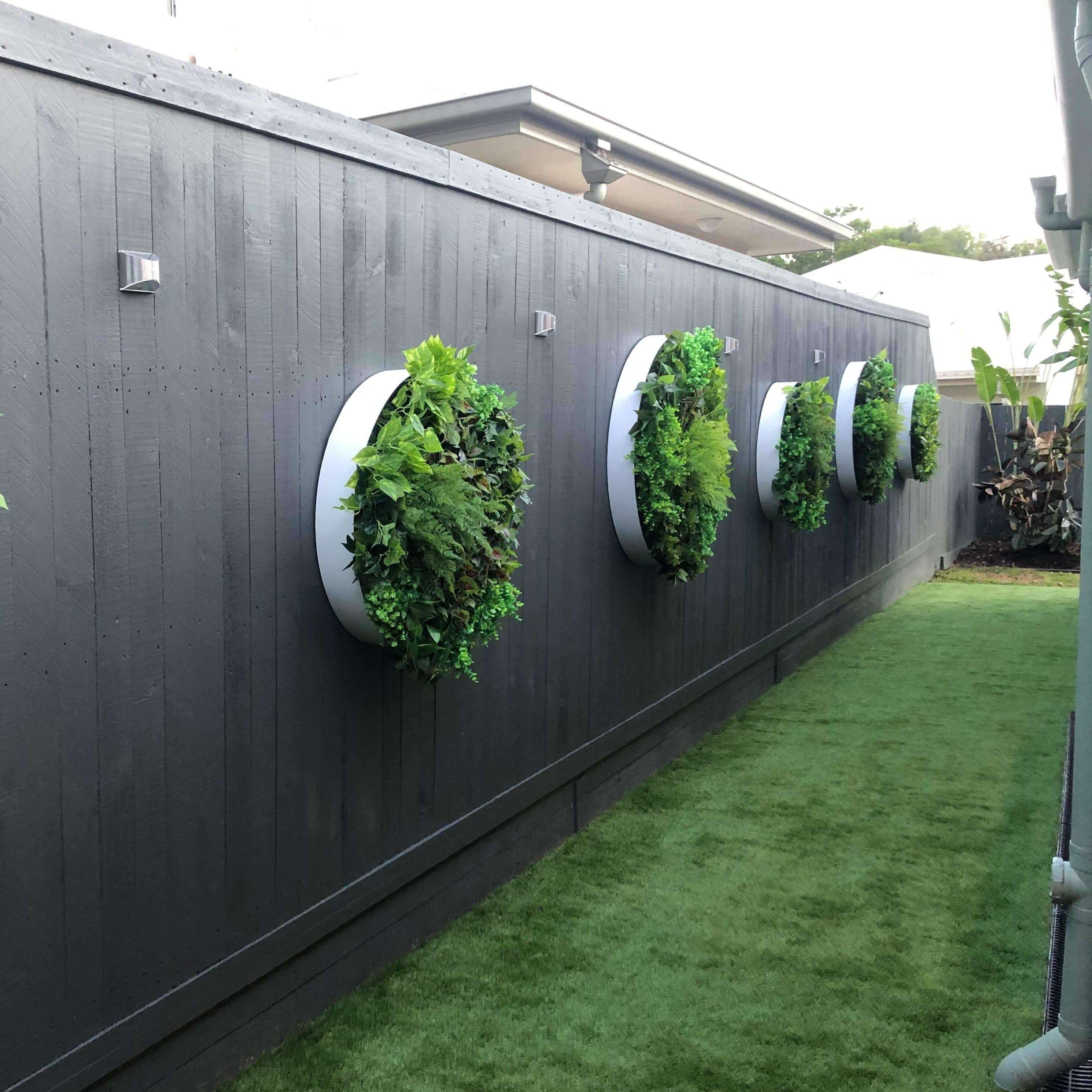 60cm Colour Splash Artificial Vertical Garden Plant Disc Panel - Designer Vertical Gardens artificial garden wall plants artificial green wall australia