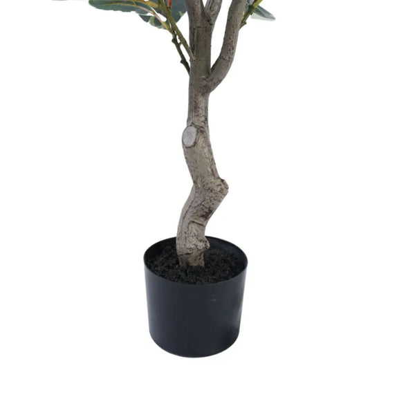 Artificial Bushy Variegated Ficus Tree (Rubber Tree) 120cm — detail view