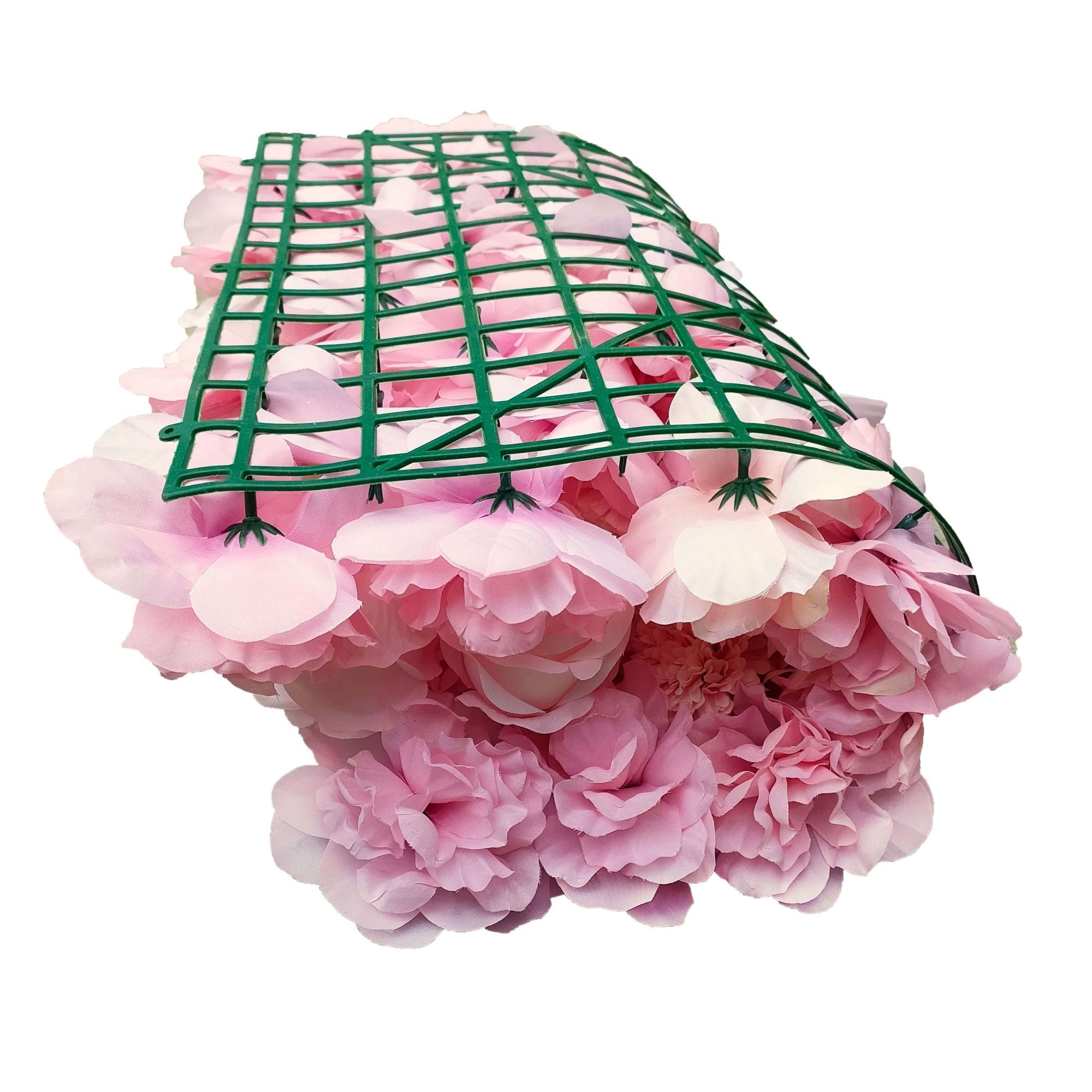 Artificial Flower Wall Backdrop Panel 40cm X 60cm Mixed White & Cream & Pink Flowers - Designer Vertical Gardens artificial green walls with flowers Flowering plants