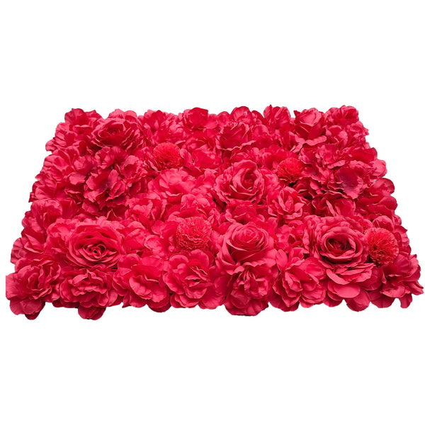 Artificial Flower Wall Backdrop Panel 40cm X 60cm Romantic Red - image 2