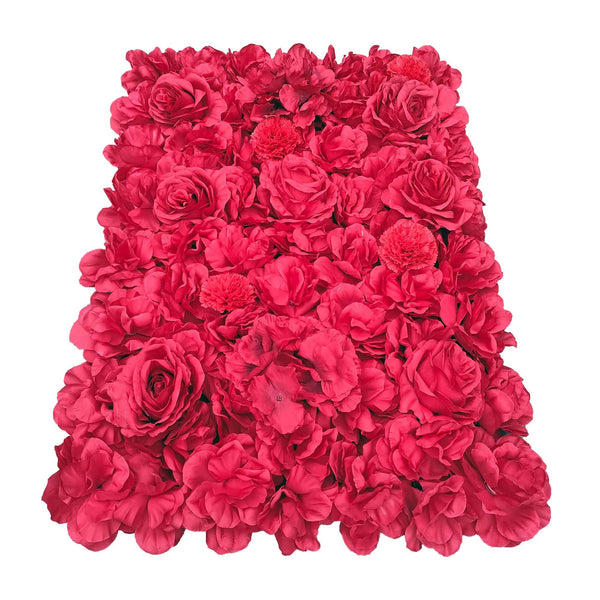 Artificial Flower Wall Backdrop Panel 40cm X 60cm Romantic Red - image 1
