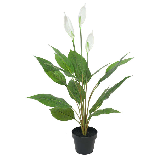 Artificial Flowering White Peace Lily / Calla Lily 95cm - image 1