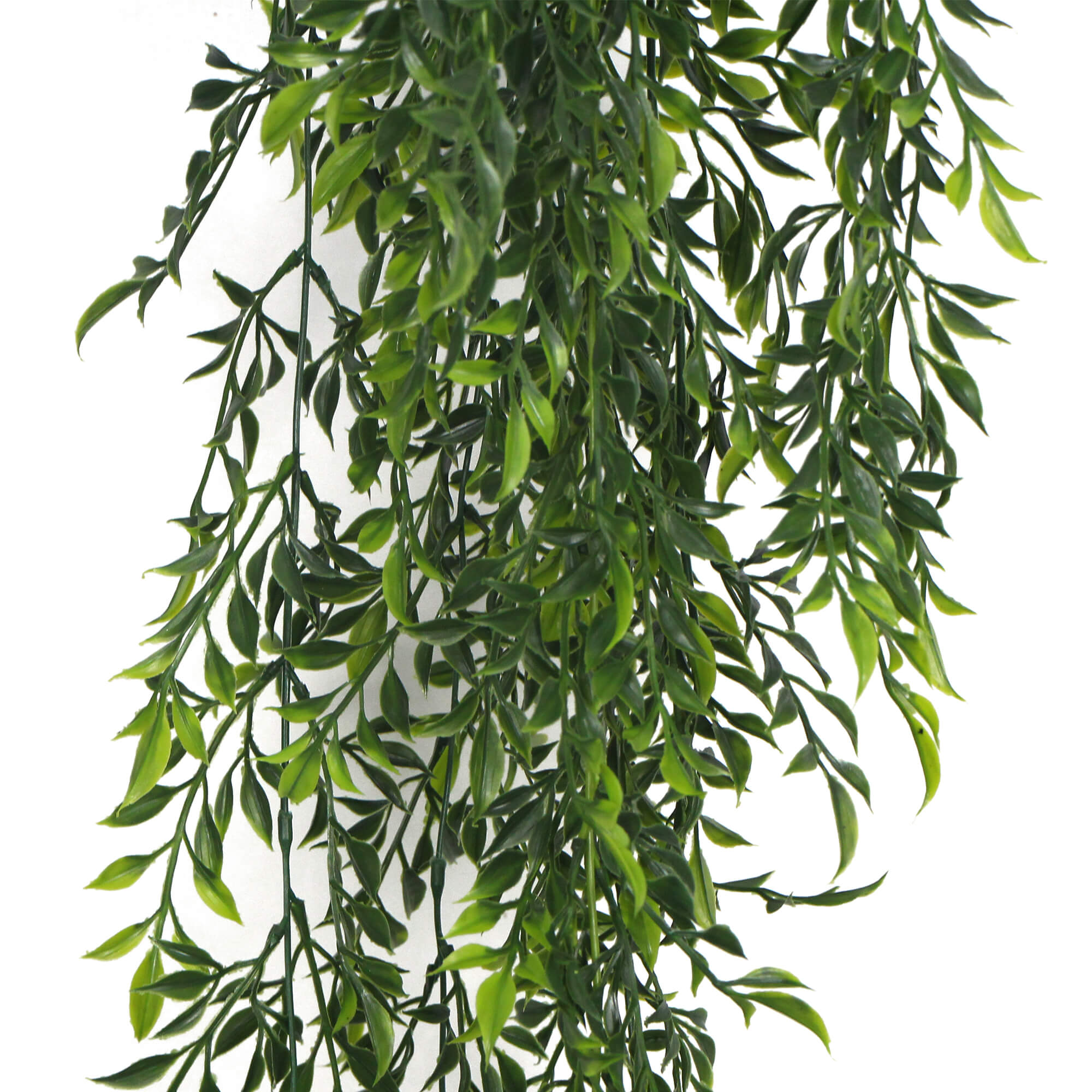Artificial Hanging Flowering Ruscus Leaf Plant UV Resistant 130cm - Designer Vertical Gardens fake plant stem hanging fern