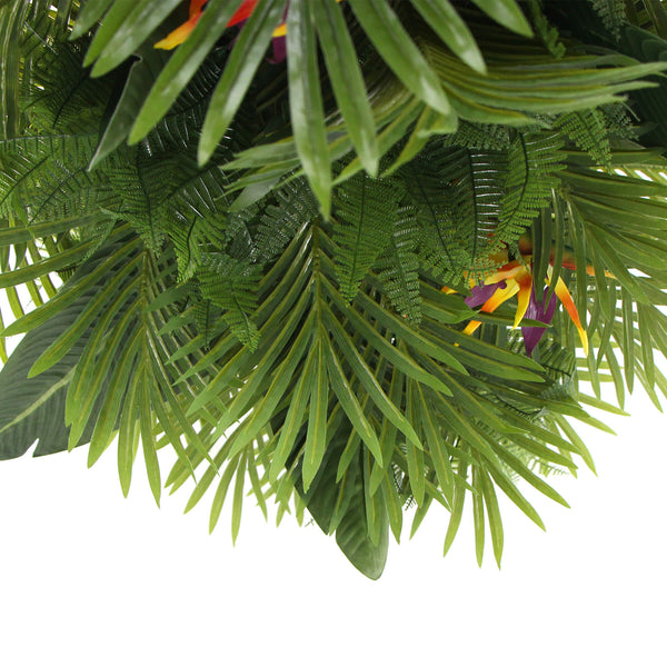 Premium Artificial Hanging Plant Arrangement With Tropical Flowers 100cm X 30cm Mesh + Foliage — gallery image 8