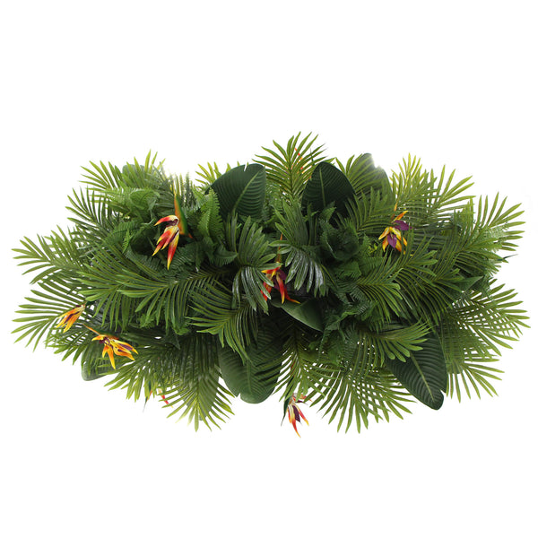 Premium Artificial Hanging Plant Arrangement With Tropical Flowers 100cm X 30cm Mesh + Foliage - image 3