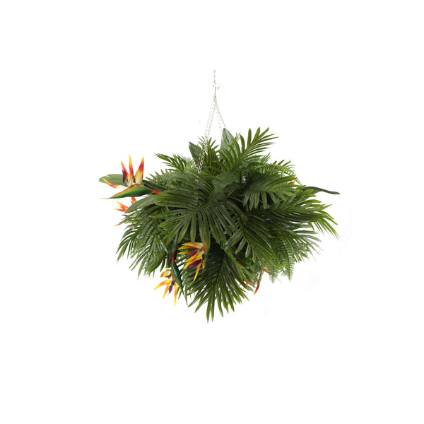Premium Artificial Hanging Plant Arrangement With Tropical Flowers 100cm X 30cm Mesh + Foliage - image 5