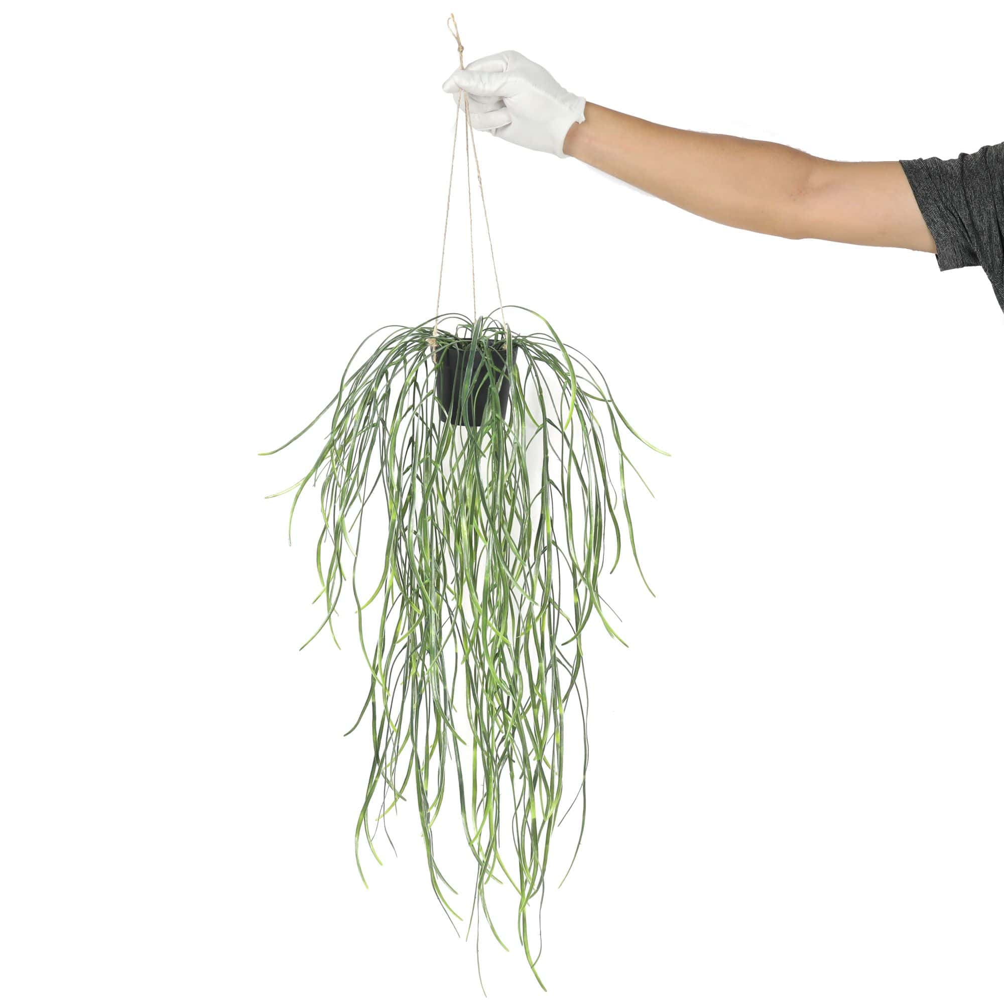 Artificial Hanging Potted Plant (Willow Leaf) 66cm UV Resistant - Designer Vertical Gardens hanging garland