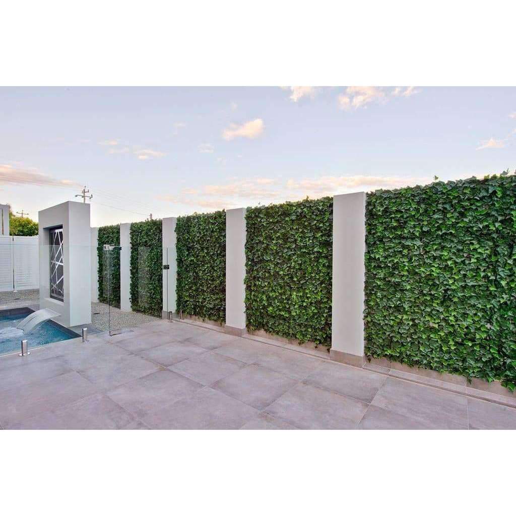 Artificial Ivy Hedge Panel Fake Vertical Garden 1m x 1m (Indoor or Outdoor) UV Resistant - Designer Vertical Gardens artificial garden wall plants artificial green wall australia