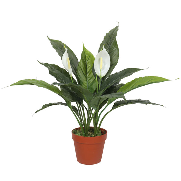 Artificial Spathiphyllum Peace Lily Plant with White Flowers 60cm - image 1