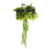 Black Artificial Hanging Plant Disc Chandelier with Dense Trailing Greenery — 40cm
