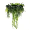 Black Artificial Hanging Eucalyptus Disc Chandelier with Trailing Foliage — 60cm