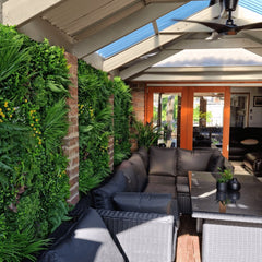 Luxury Country Fern Artificial Vertical Garden / Green Wall 100cm x 100cm UV Resistant