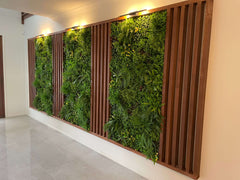 Luxury Country Fern Artificial Vertical Garden / Green Wall 100cm x 100cm UV Resistant