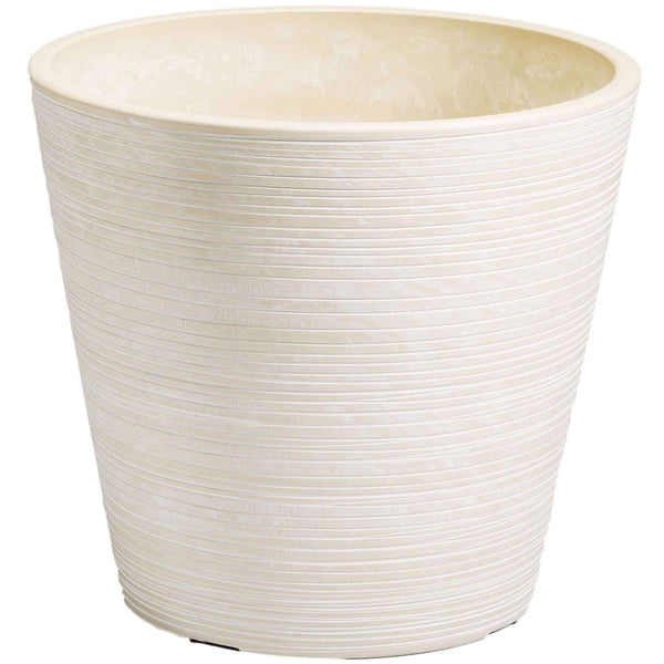 Cream and White Engraved Pot 14cm - image 1