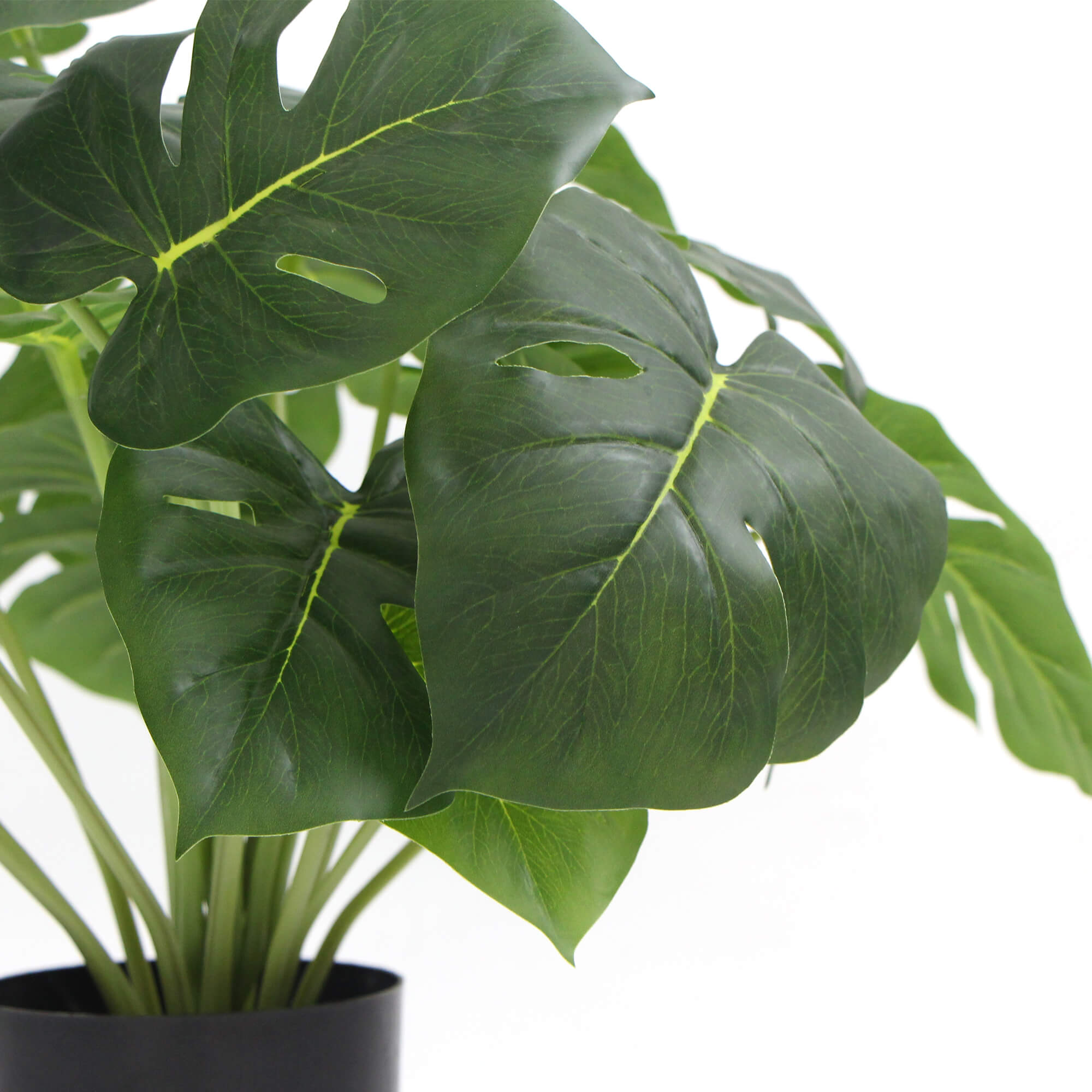 Dense Potted Artificial Split Philodendron Plant With Real Touch Leaves 50cm - Designer Vertical Gardens Artificial Shrubs and Small plants