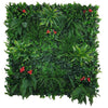 Elegant Red Rose Artificial Green Wall 100cm x 100cm - UVTEX Certified UV Resistant