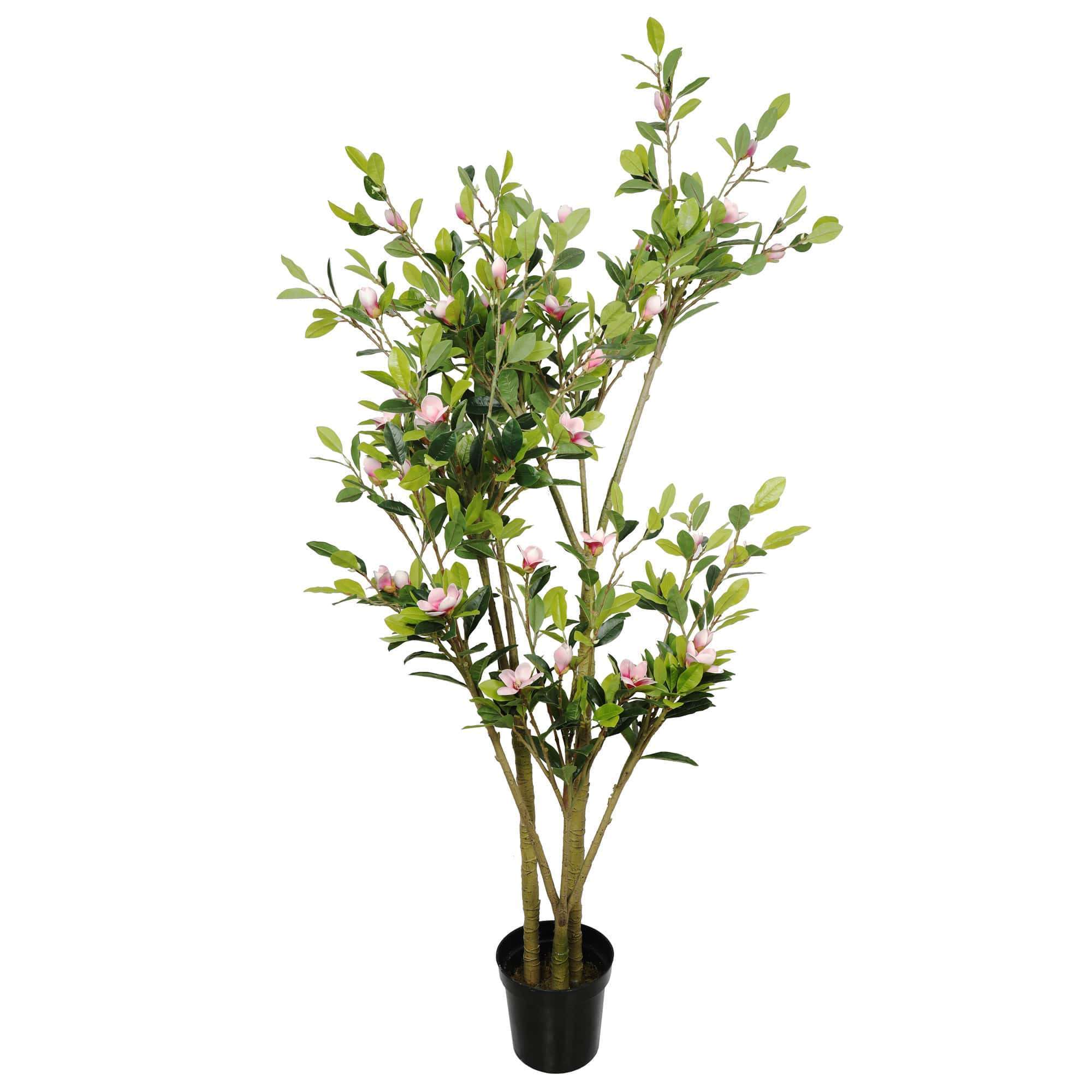 Faux Potted Magnolia Tree with Pink Flowers 250cm - Designer Vertical Gardens Articial Trees artificial green wall sydney
