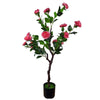 Flowering Natural Pink Artificial Camellia Tree 100cm - Designer Vertical Gardens Flowering plants vertical garden artificial plants
