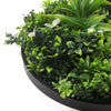 Flowering White Artificial Green Wall Disc UV Resistant 100cm (Black Frame) - Designer Vertical Gardens Artificial vertical garden wall disc