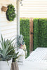 Flowering White Artificial Green Wall Disc UV Resistant 75cm (Black Frame) - Designer Vertical Gardens