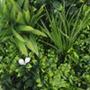 Flowering White Artificial Green Wall Disc UV Resistant 75cm (White Frame) - Designer Vertical Gardens Artificial vertical garden wall disc