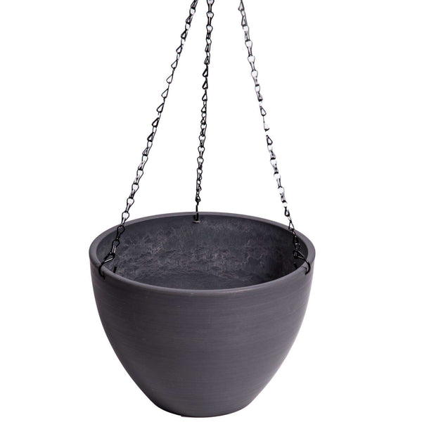 Hanging Grey Plastic Pot with Chain 30cm - image 1