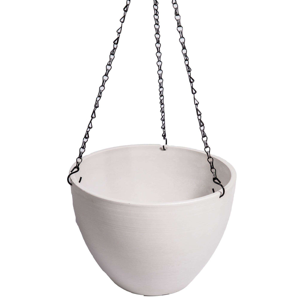 Hanging Rustic White Plastic Pot with Chain 30cm — pot & planter by Designer Vertical Gardens